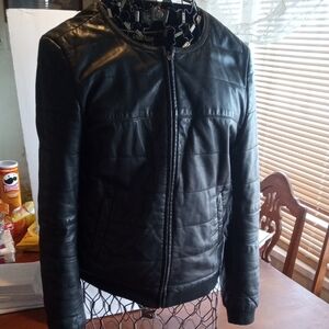 Ladies Tommy Hilfiger Black Lambskin Leather Jacket Small